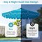 Costway 9.3 FT Solar Patio Umbrella Outdoor Market Sunshade with 24 LED Lights,Ruffles Beige/Brown/Red/Gray/Turquoise